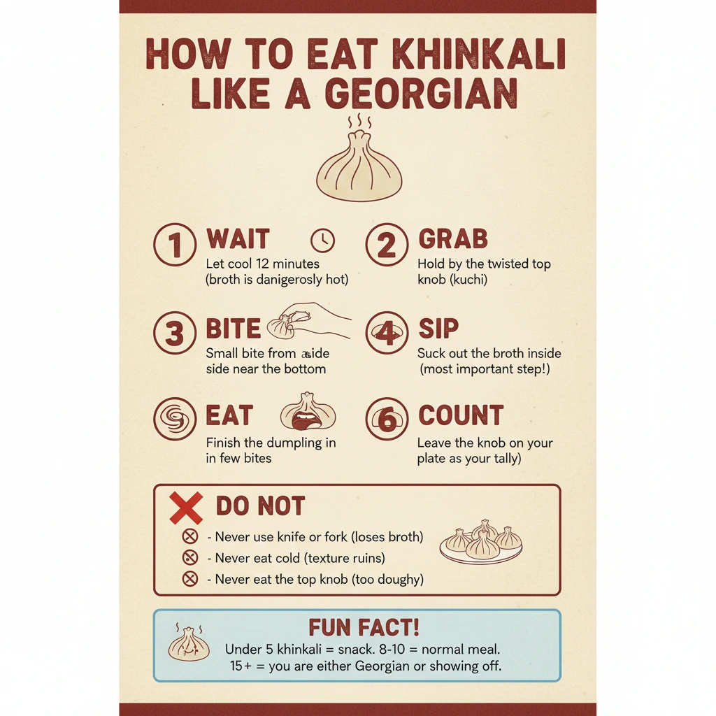 Khinkali eating instructions